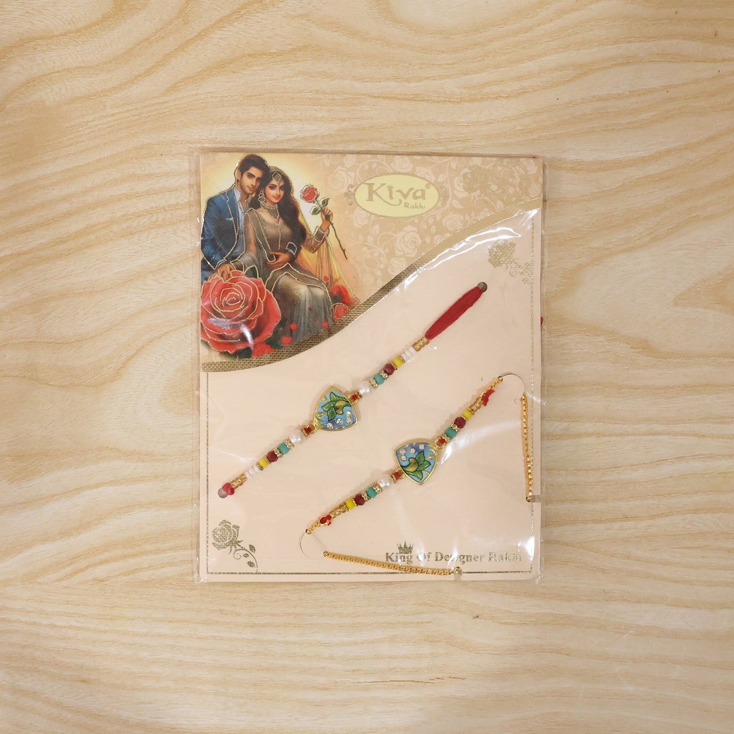 Leaf pattern designer rakhi showcased on hand