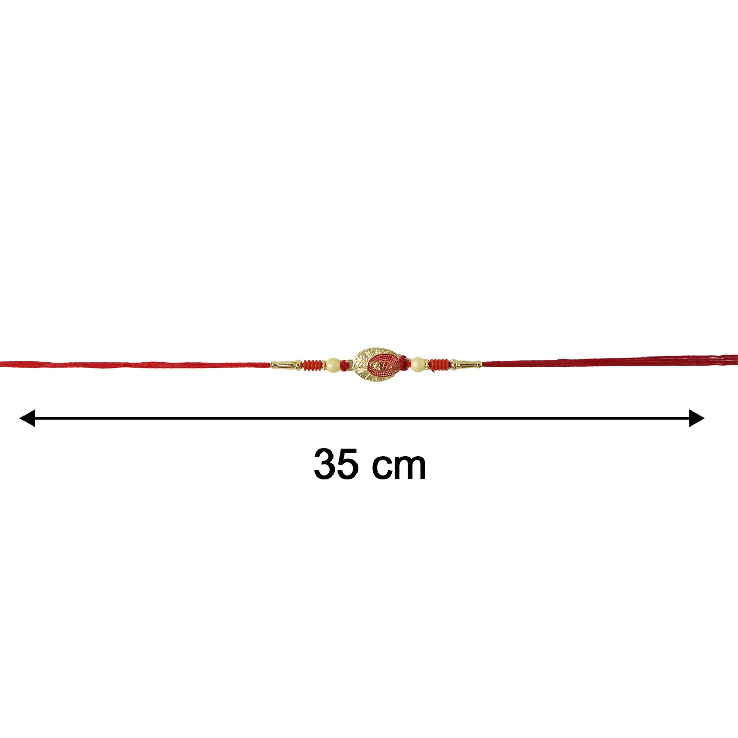 Size comparison image of Fancy Bhai Text Rakhi