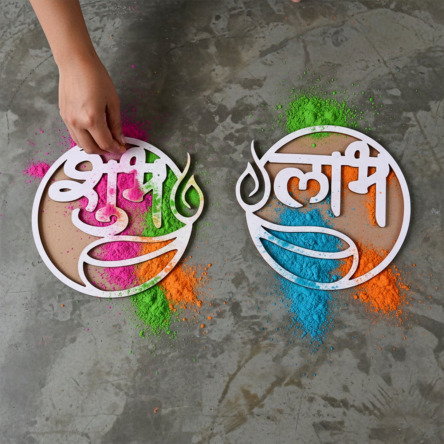 Shubh Labh Two Piece | 10 cm Round | Door and Rangoli Decoration