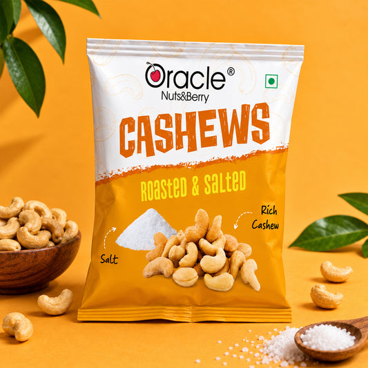 Roasted Salted Cashews Premium Crunchy Wholesome Tasty Kaju Snack Mini Pack (18g)