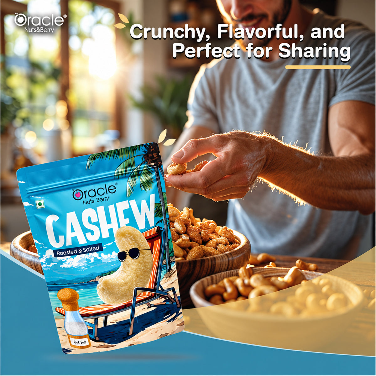 Roasted Salted Cashews Premium Crunchy Kaju Perfect Everyday Dry Fruit Snack (200g)