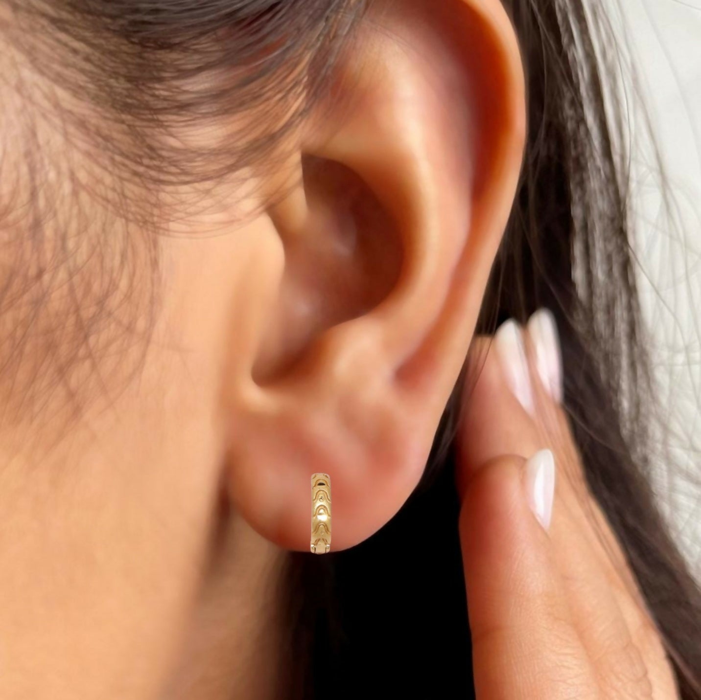 Gold AD Hoop kan ki bali Earrings Traditional & Daily Wear