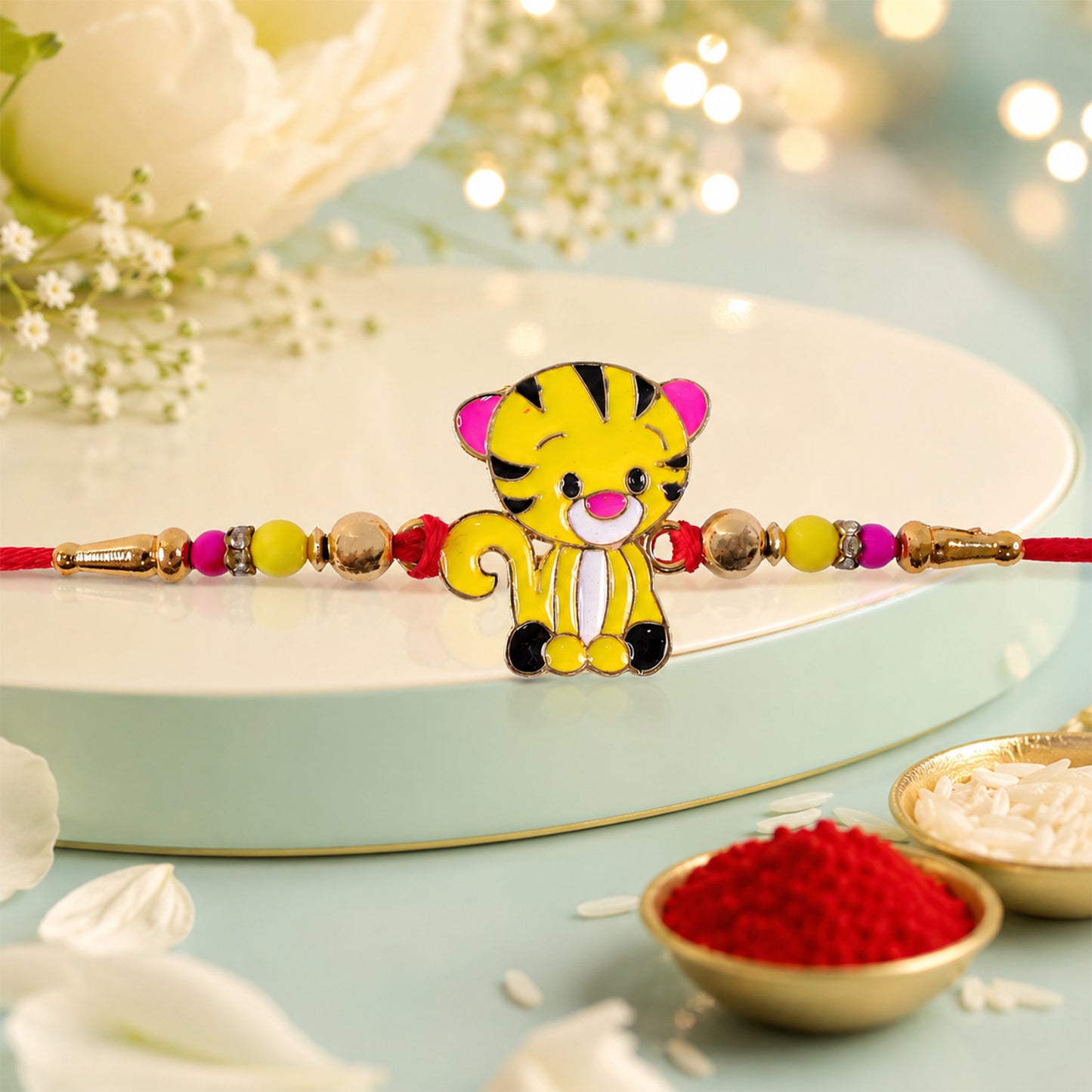 Tiger Cartoon Rakhi for Kids – Cute & Protective Thread