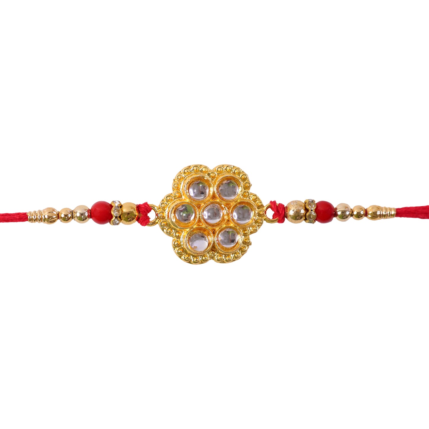 Kundan Rakhi – Traditional Rudraksha Design for Brothers