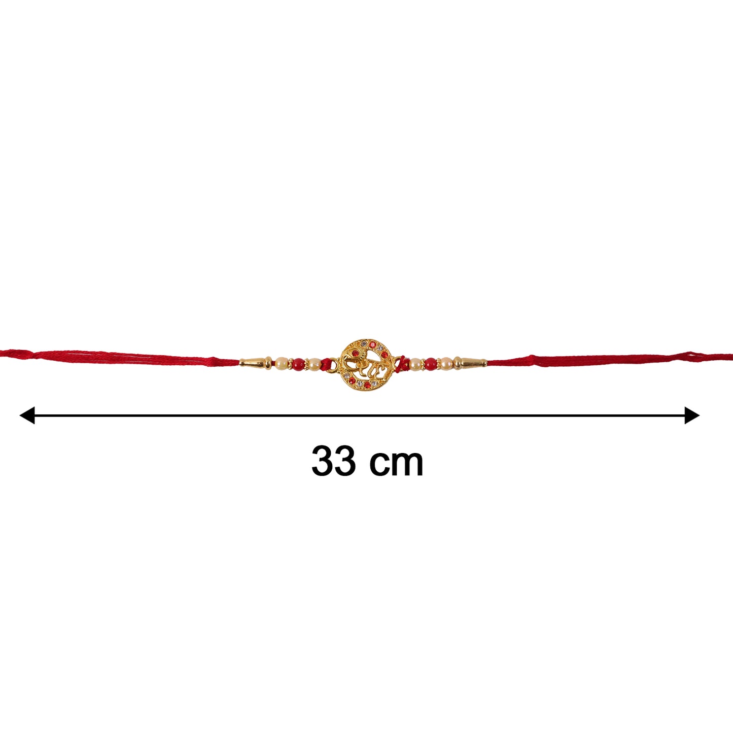 Radhe name rakhi size reference image