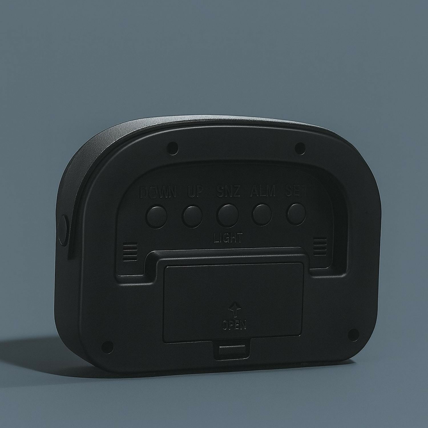 Black Digital Alarm Clock with Backlight, Large LED Screen, Snooze Function, Temperature & Humidity Display, Battery Operated Desk and Bedside Clock for Bedroom, Office, Kids & Travel