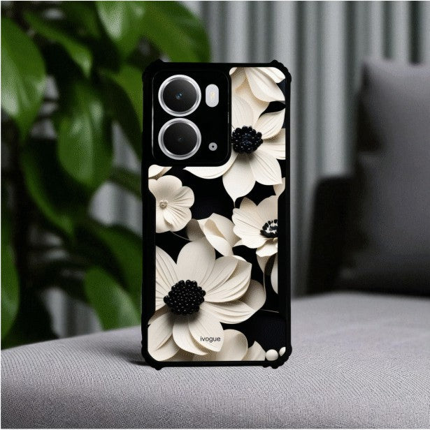 Black & Bloom Mobile Cover For REALME P3