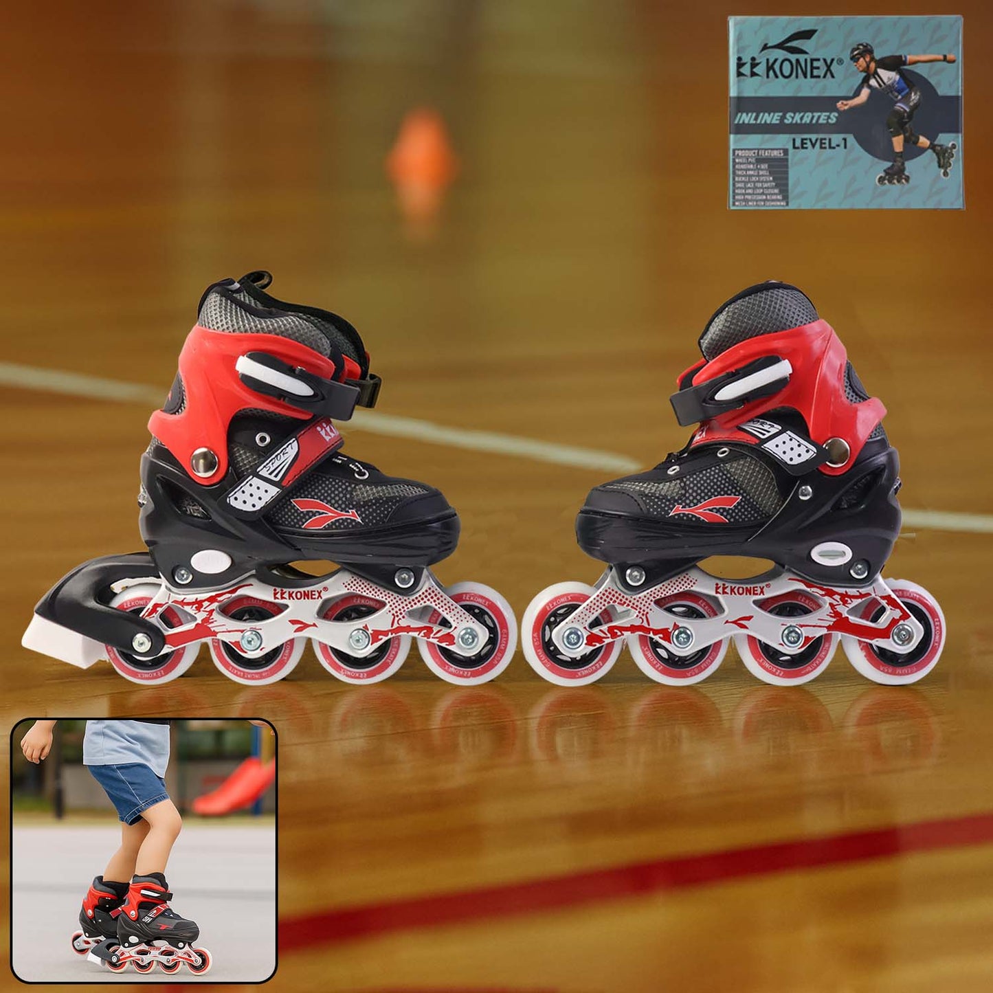 Professional Adjustable Inline Skates for Kids and Adults (Medium / 1 Pair)