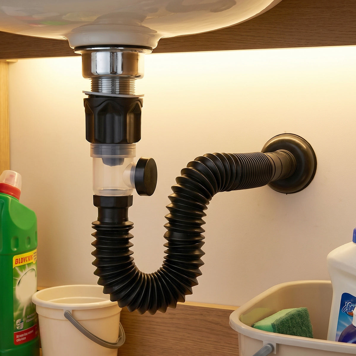 Durable plastic bathroom drain pipe with easy installation features