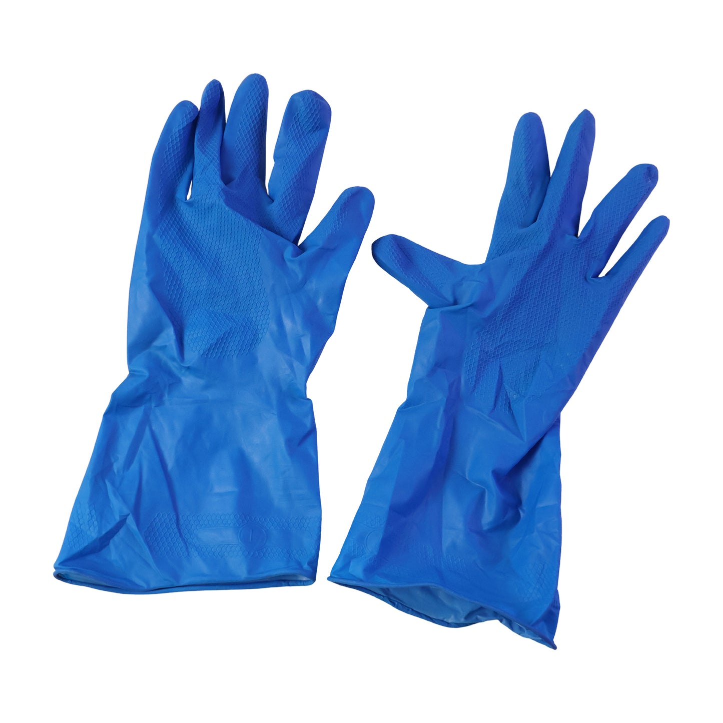 Waterproof blue rubber gloves
