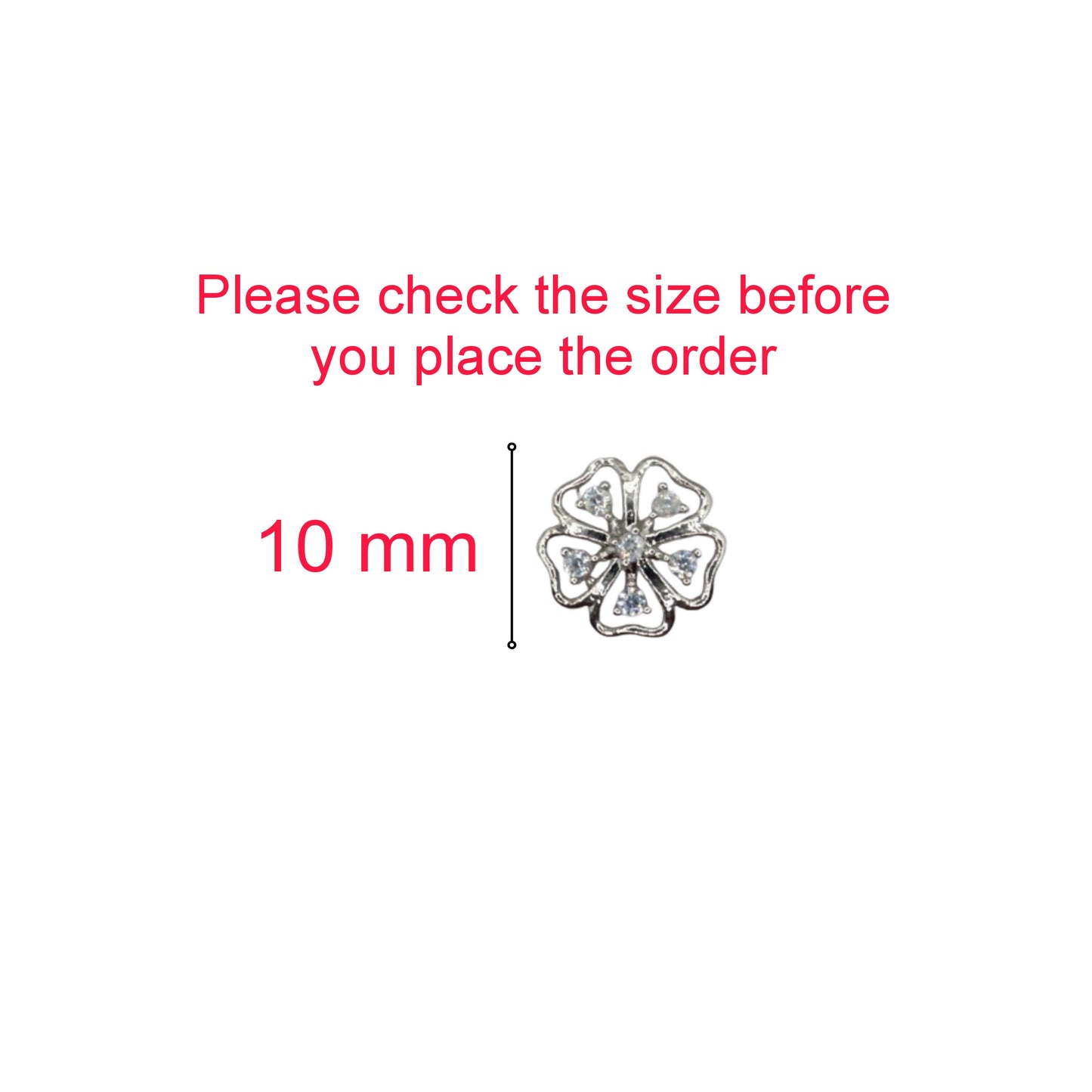 Sterling Silver AD Flower Stud Earrings - Delicate Floral Design for women and girls