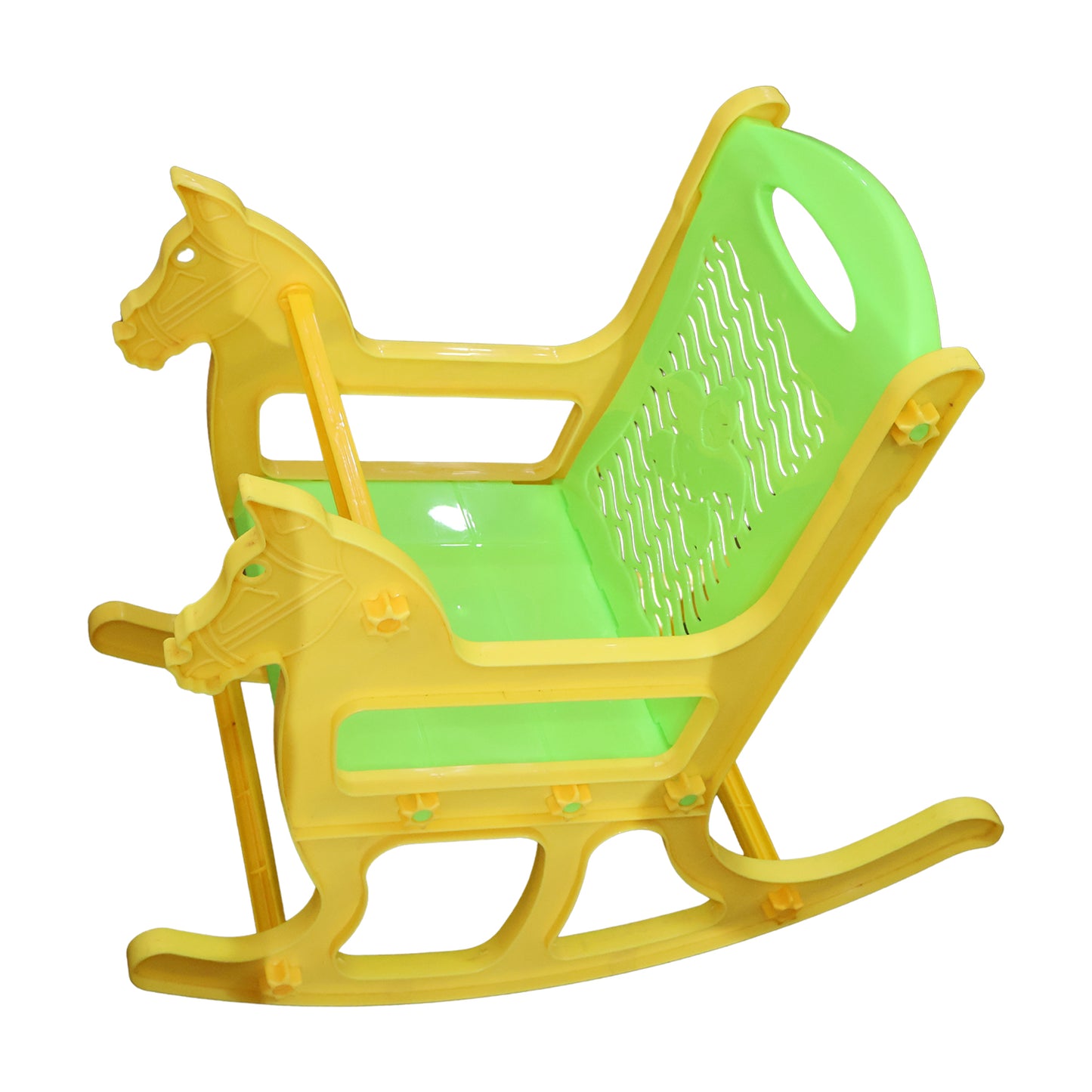 Kids Plastic Horse Rocking Chair, Baby Rocker Seat with Backrest (1 Pc)
