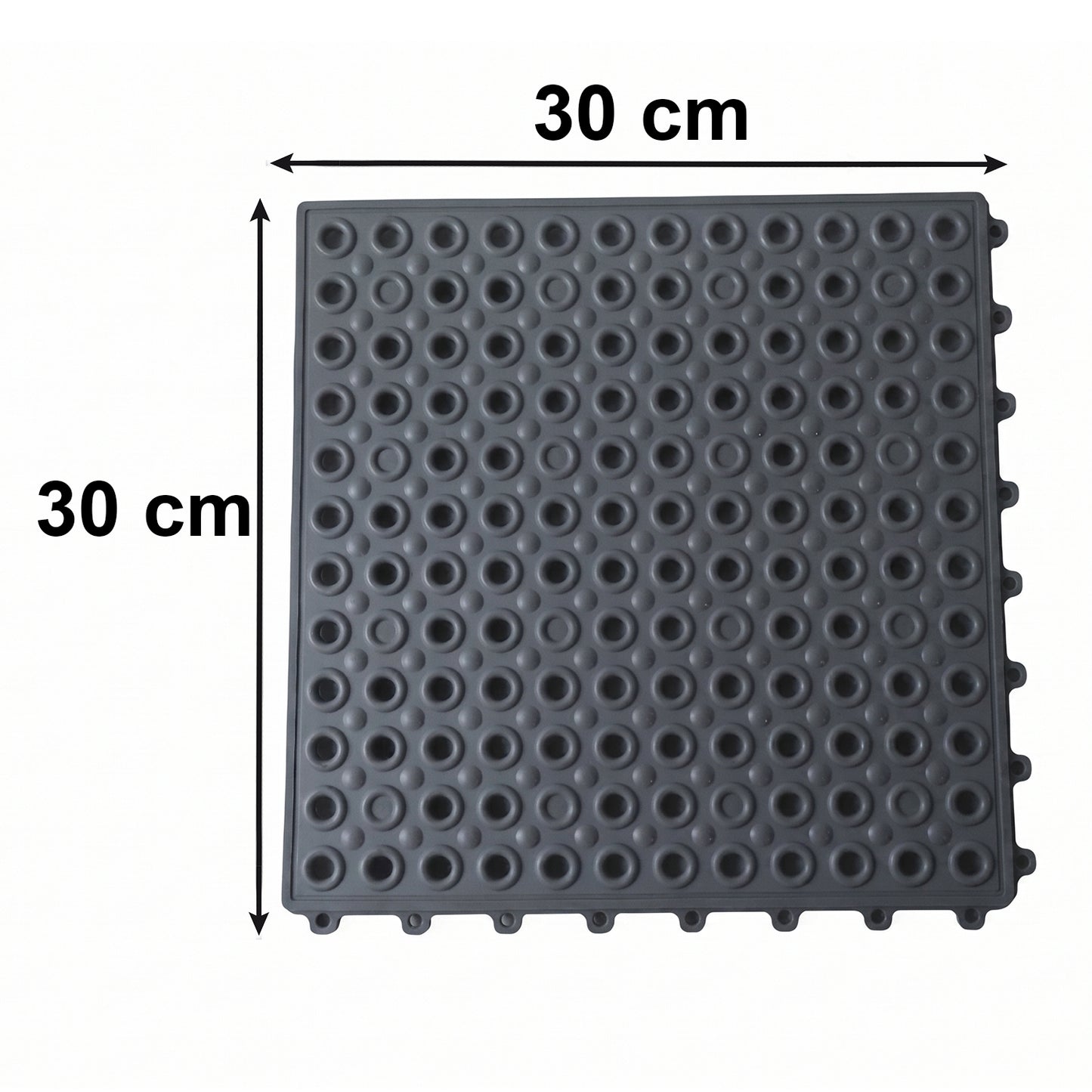 Multiple interconnected anti skidding bathroom mats showing customizable layout