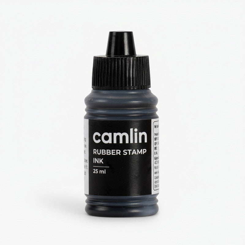 Camlin Rubber Stamp Ink Black – 25 ml Bottle for Clear & Sharp Impressions