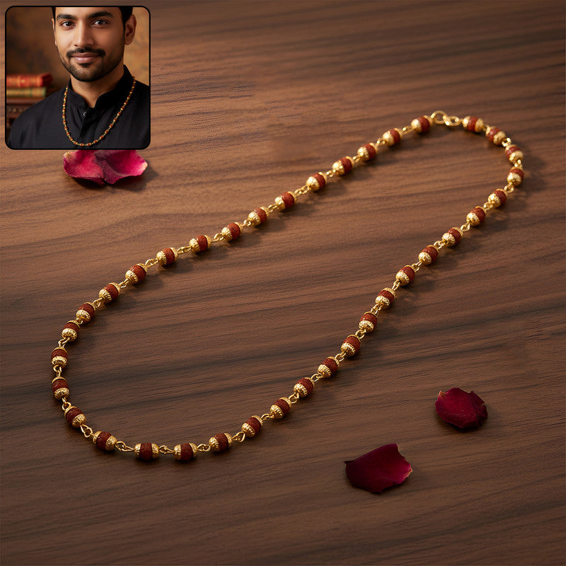 Rudraksha Bead Mala Necklace for Spiritual Daily Wear
