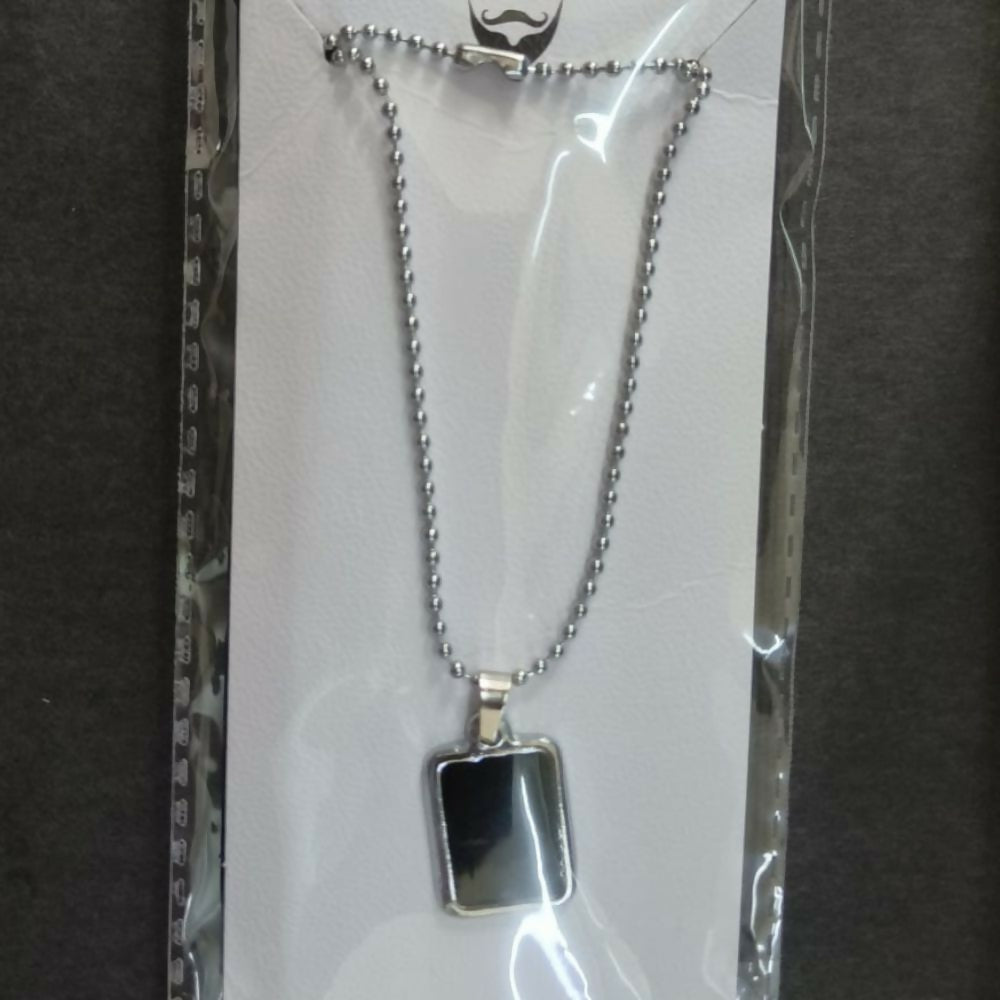 Stylish Black Onyx Rectangular Pendant Necklace Minimal Chain Jewelry