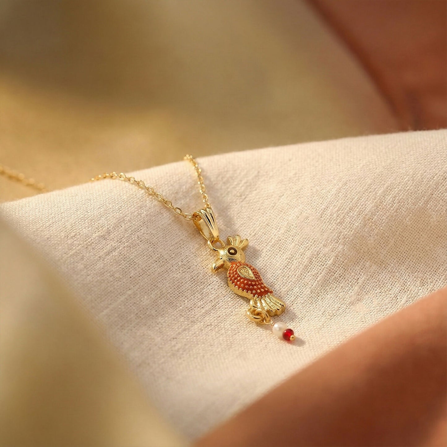 Traditional Bird Design Pendant Necklace with Chain for Women