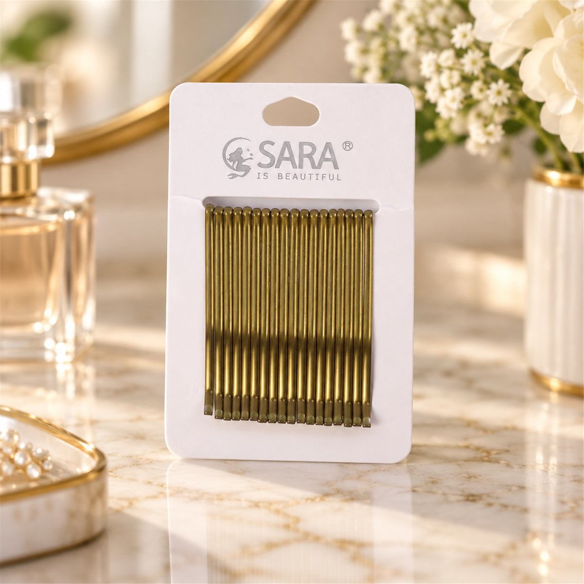Metal Hair Pins with Rounded Tips for Bun Updo and Everyday Hair Styling (20 Pc)