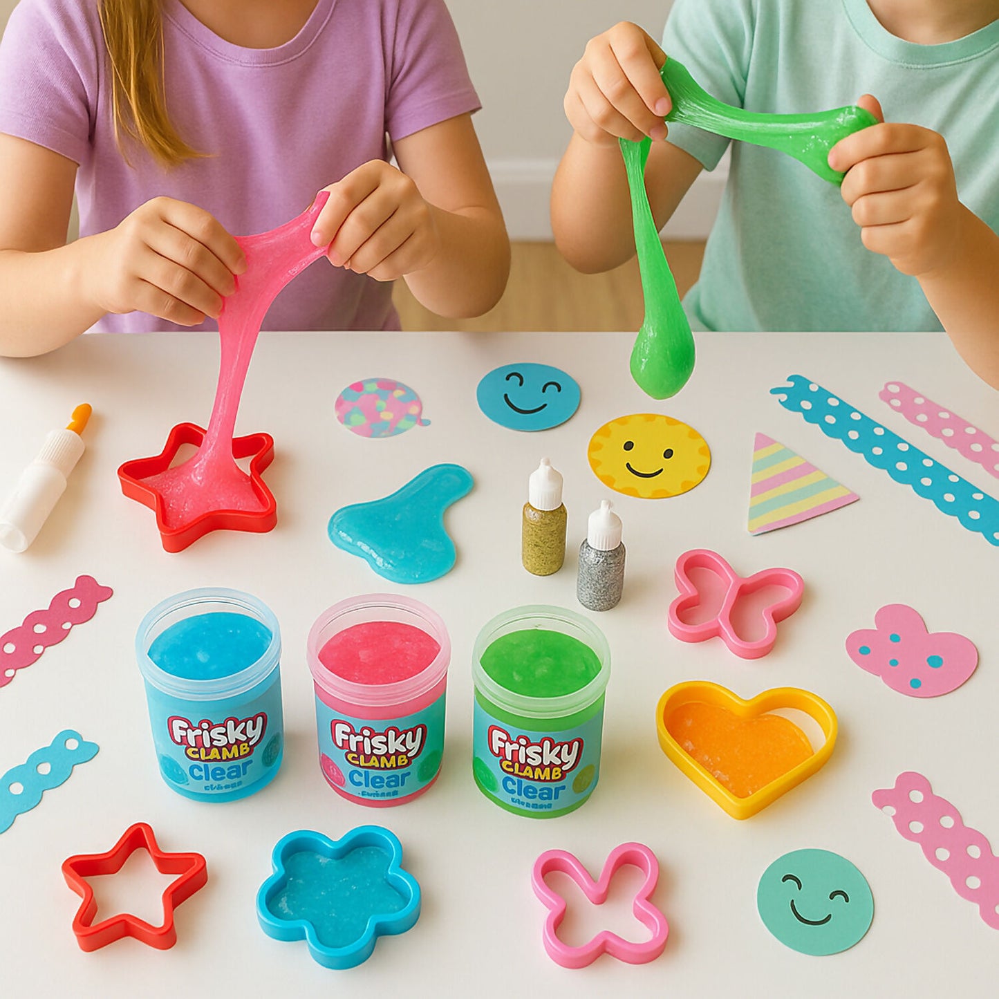 Khyati Frisky Clear Slime, Soft, Stretchy Fun Sensory Play Gel (1Pc/Mix Colour, 40 g)