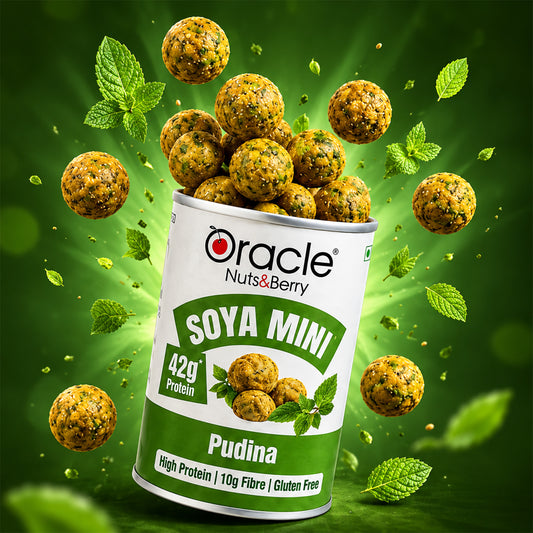 Pudina Soya Mini Premium High Protein Roasted Crunchy Fresh Mint Soya Bites (120g)