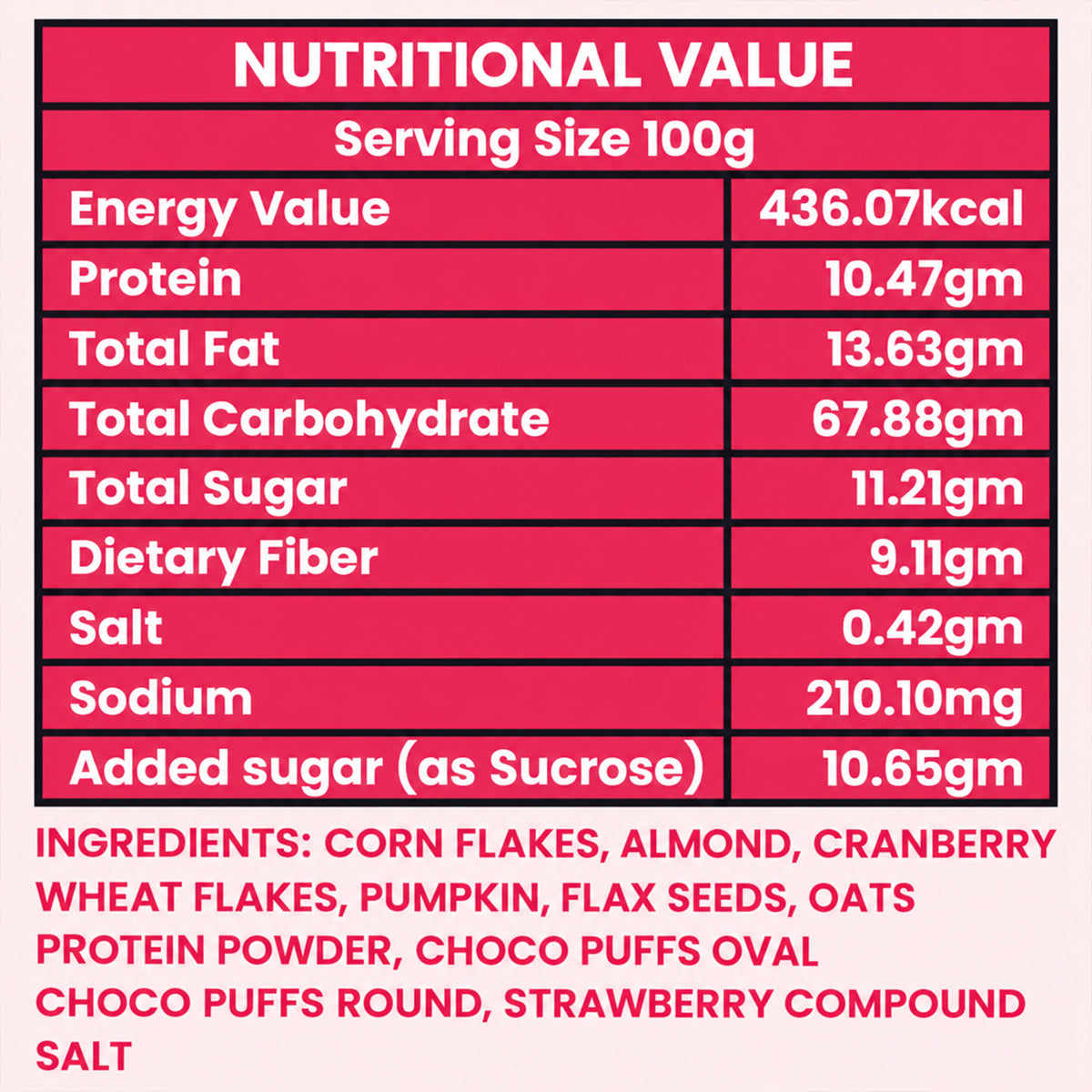 Strawberry Muesli Premium Fruity Crunchy Wholesome Rich Breakfast Cereal Bowl (400g)