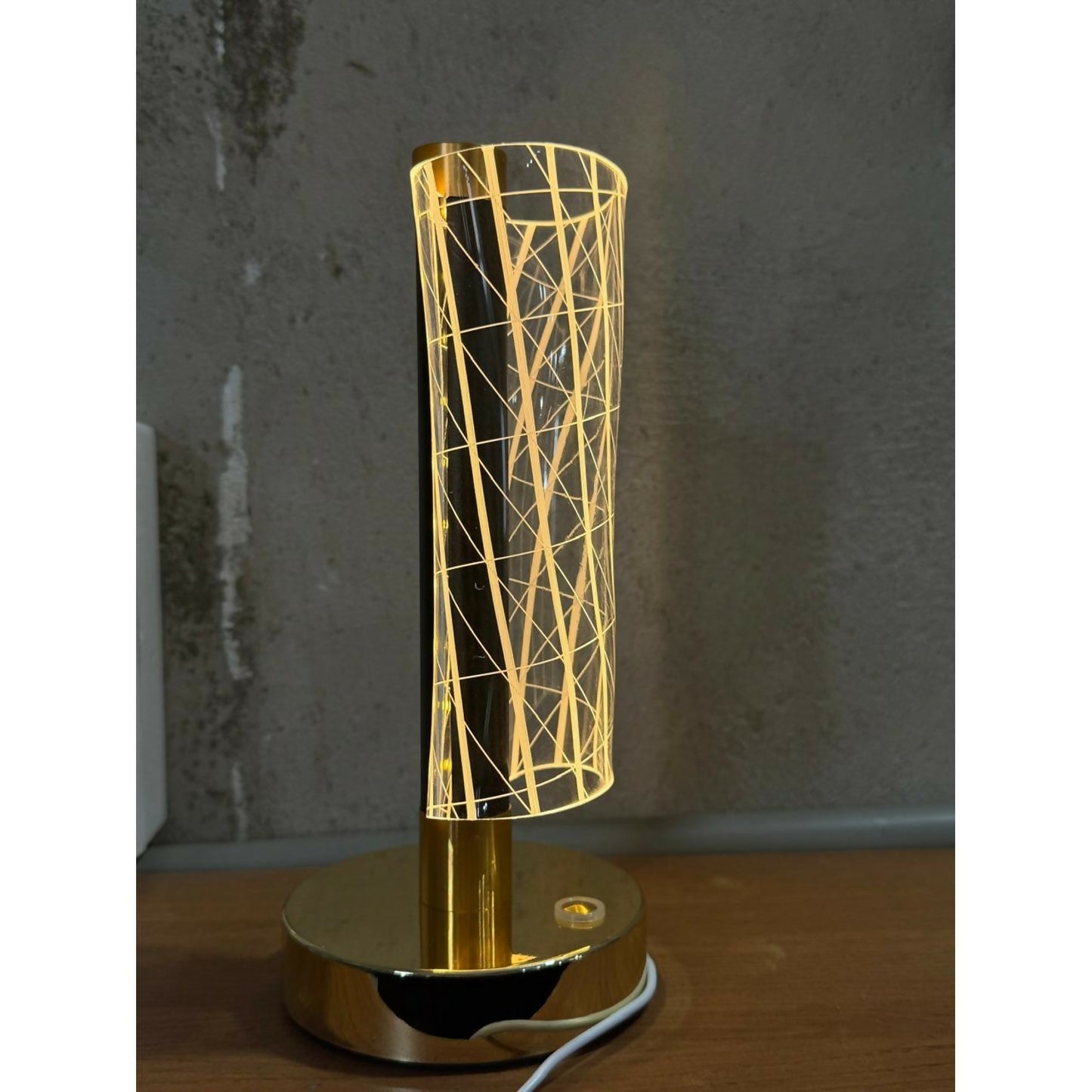 3D Illusion Geometric Vase Shape LED Table Lamp with Touch Control – Dual Color Warm White & Golden Glow Night Light for Bedroom, Living Room, Office & Modern Home Décor Gift