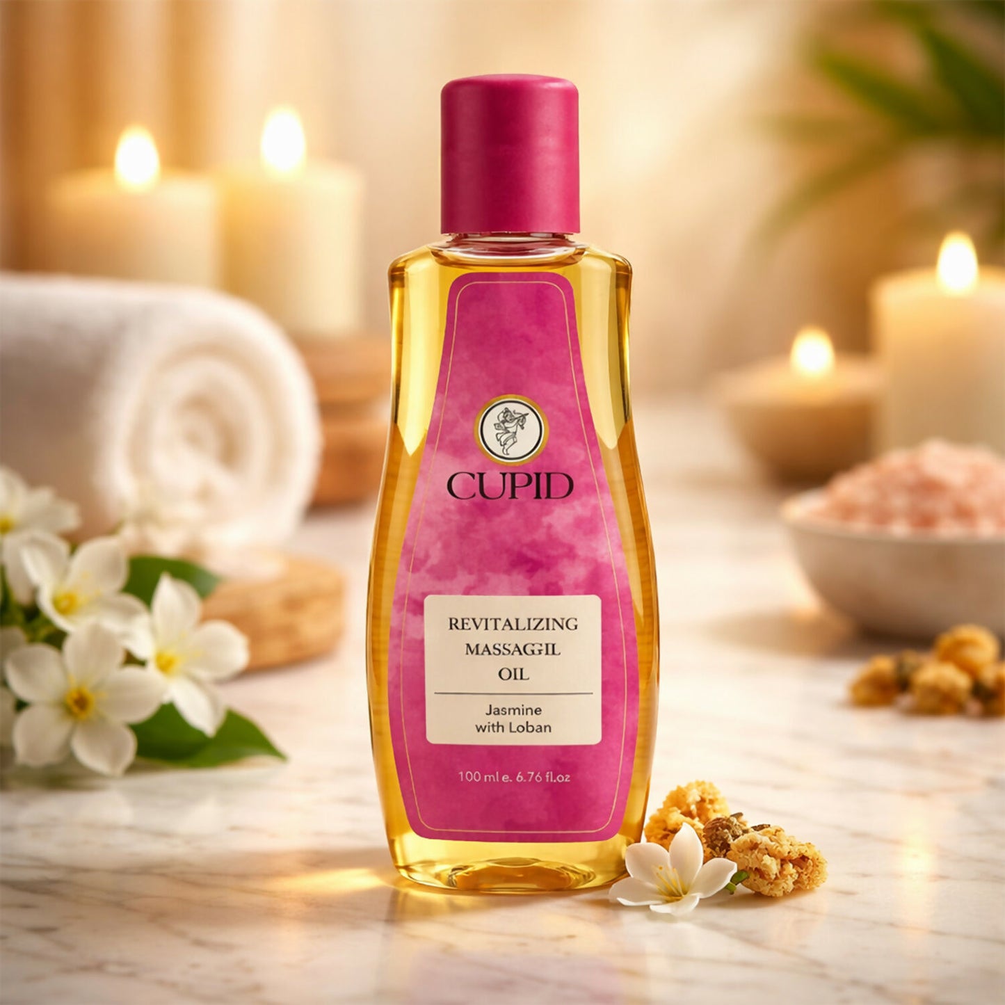 Cupid Revitalizing Massage Oil with Jasmine & Loban Relaxing Body Care Oil (100 ML)