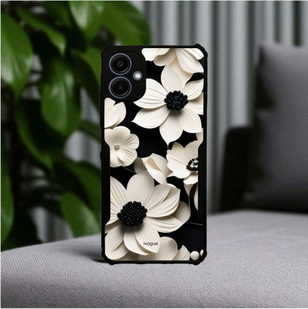 Black & Bloom Mobile Cover For Samsung A06