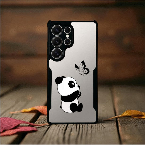 Panda and Butterfly Mobile Cover For Samsung S25 Ultra