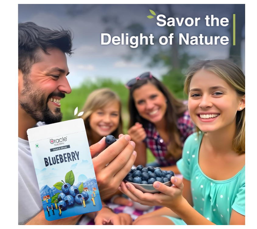 Oracle Premium Dried Whole Blueberries 250gm Rich in Antioxidants, Vitamin C & Fiber Healthy Superfood Snack for Immunity, Energy & Baking
