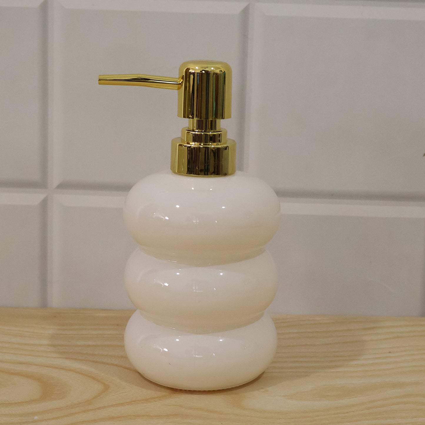 Glass Liquid Soap Dispenser Bottle with Gold Pump Refillable (1 Pc)