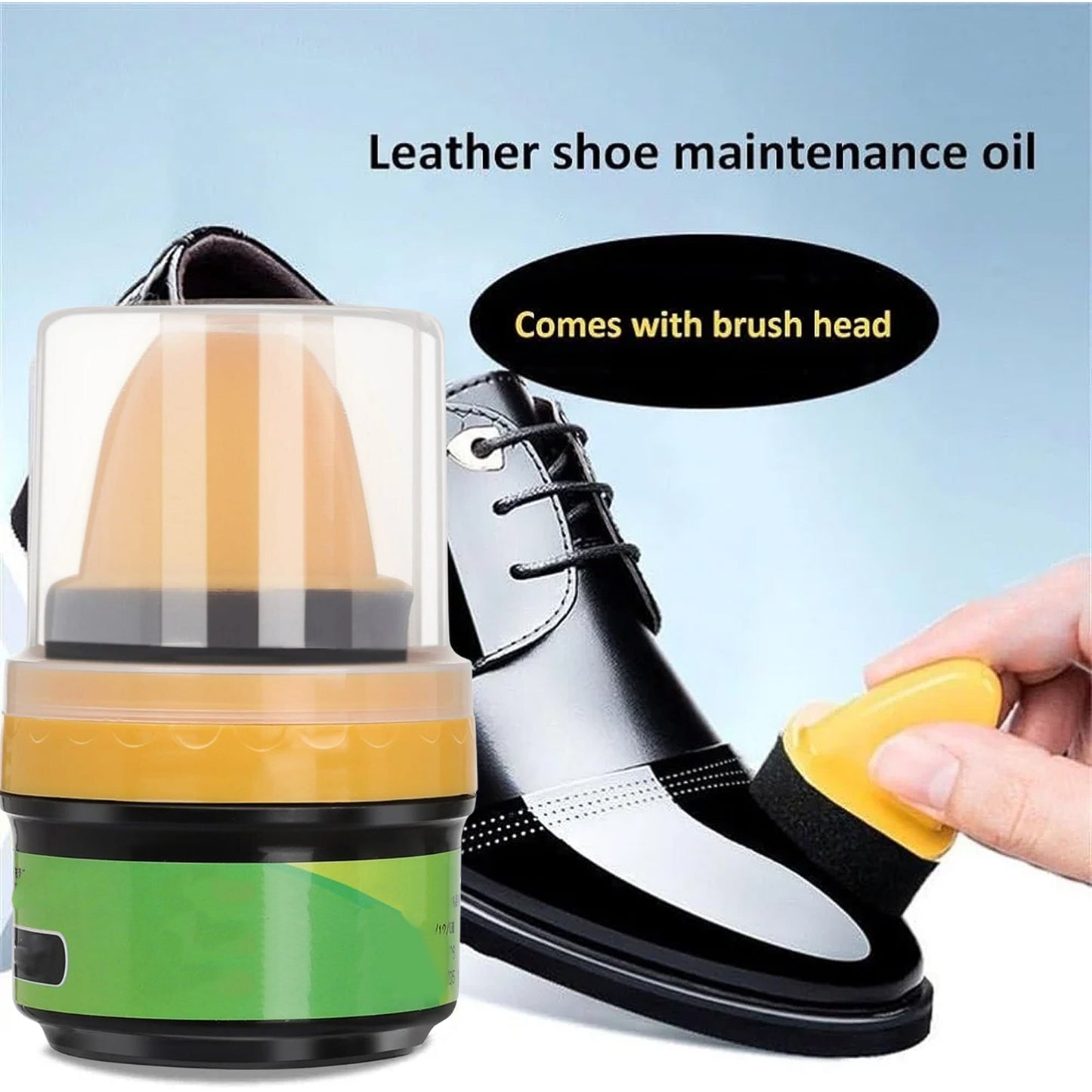 Black Shoe Polish Cream with Built-in Sponge Applicator (60 ML Approx)