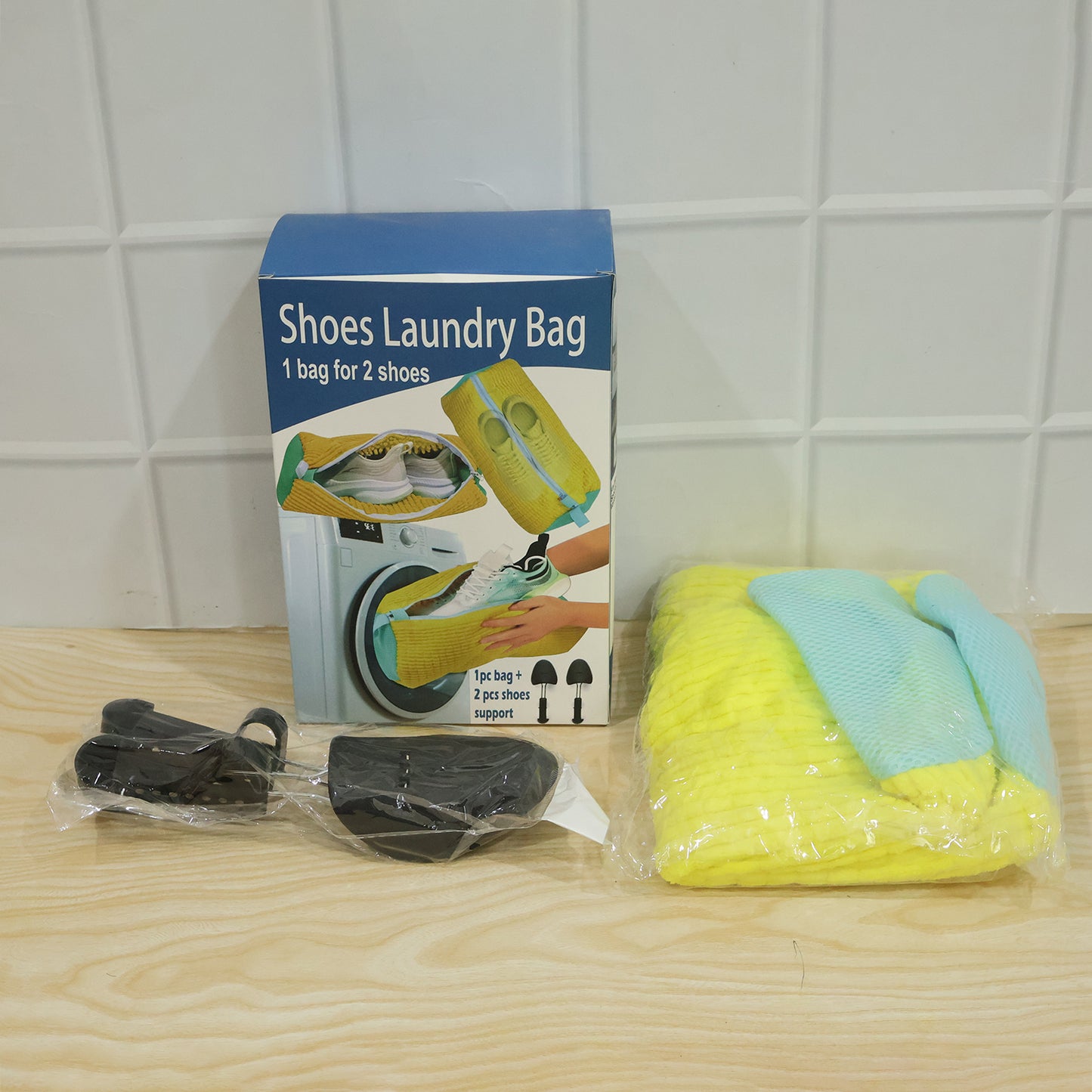 Shoe Laundry Wash Bag with 2 Shoe Support for Washing Machine (1 Set)