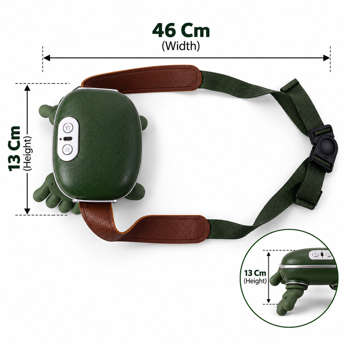 Design details of long rechargeable kneading neck.