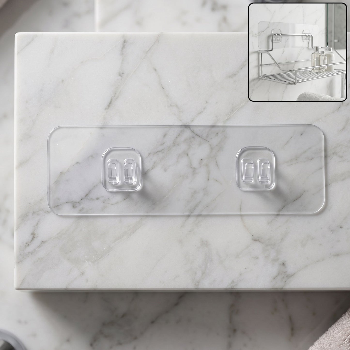 Adhesive wall hook transparent