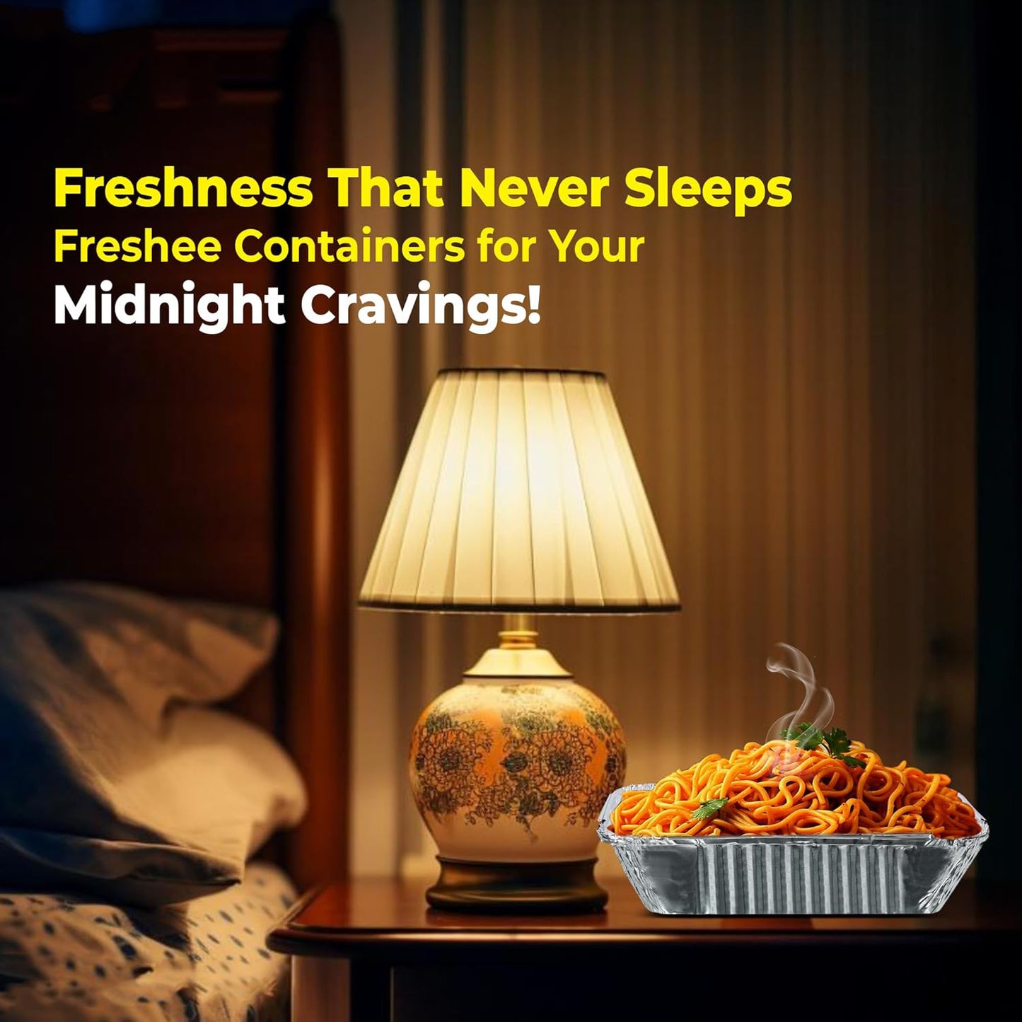 Freshee Aluminium Food Container with Lid — 450 ml — 10 Pc