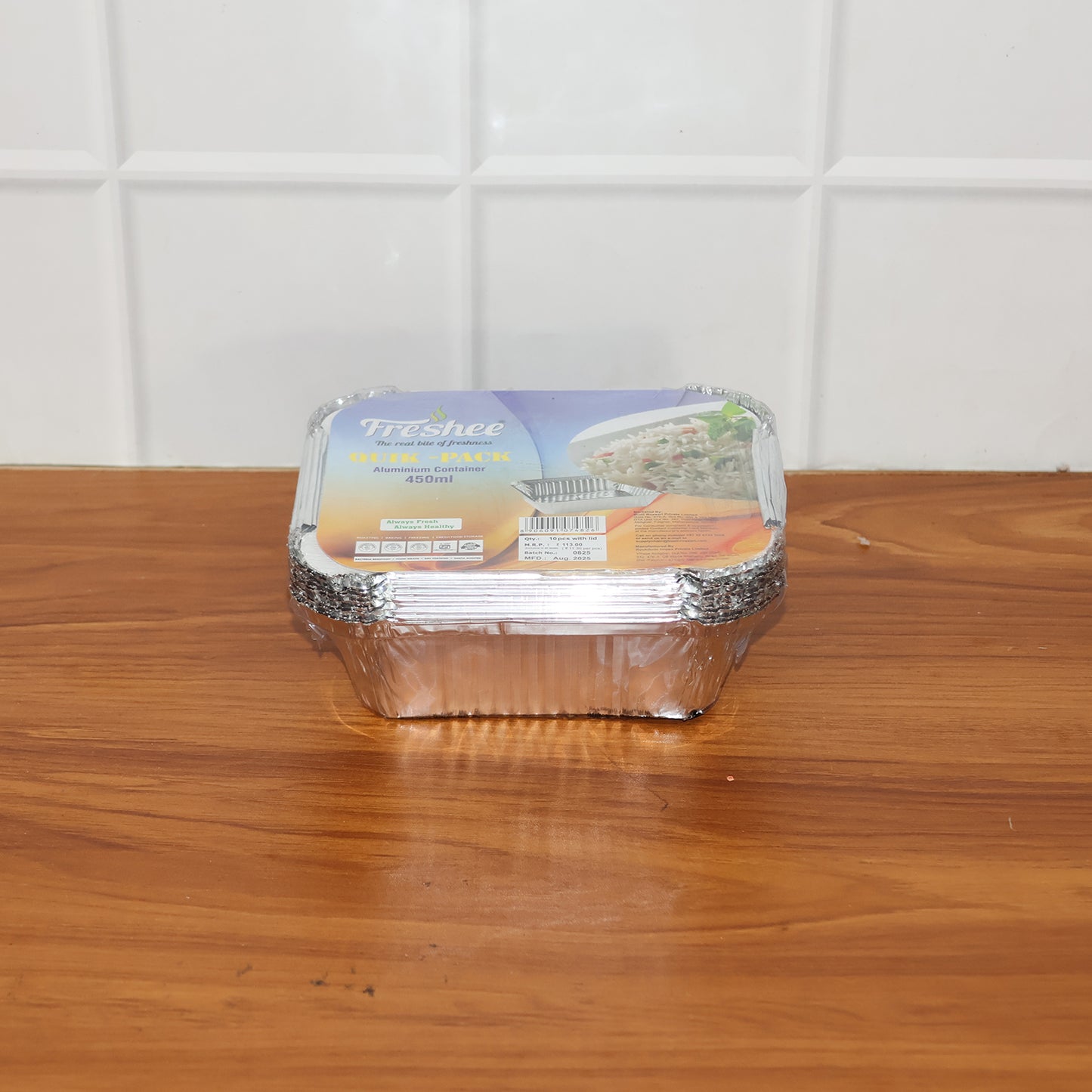Freshee Aluminium Food Container with Lid — 450 ml — 10 Pc