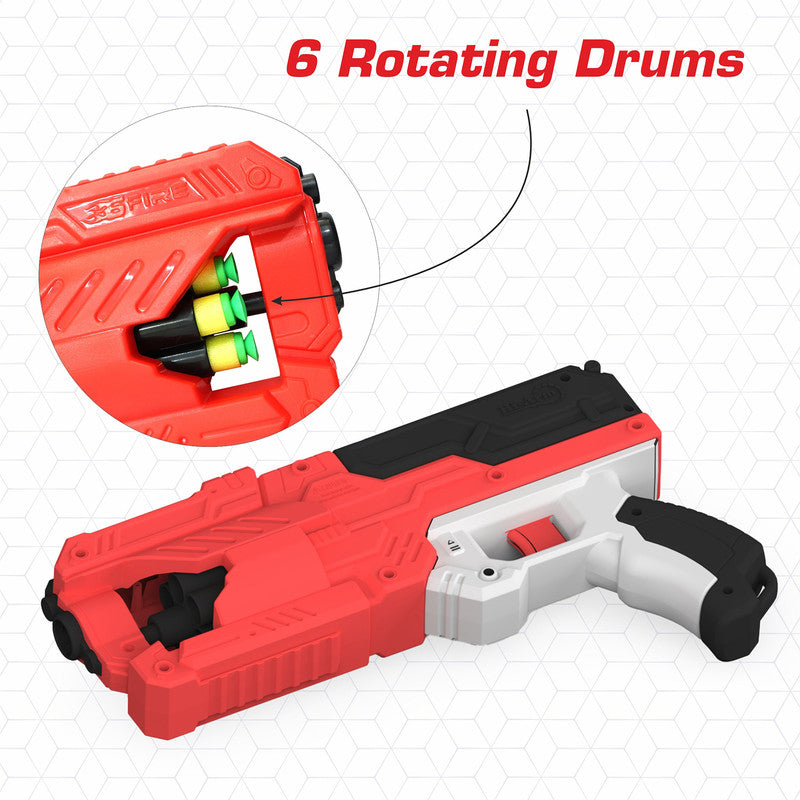 Aditi 6-Dart Slam-Fire Toy Gun for Kids with Rotating Drum & Long-Range Shooting Power