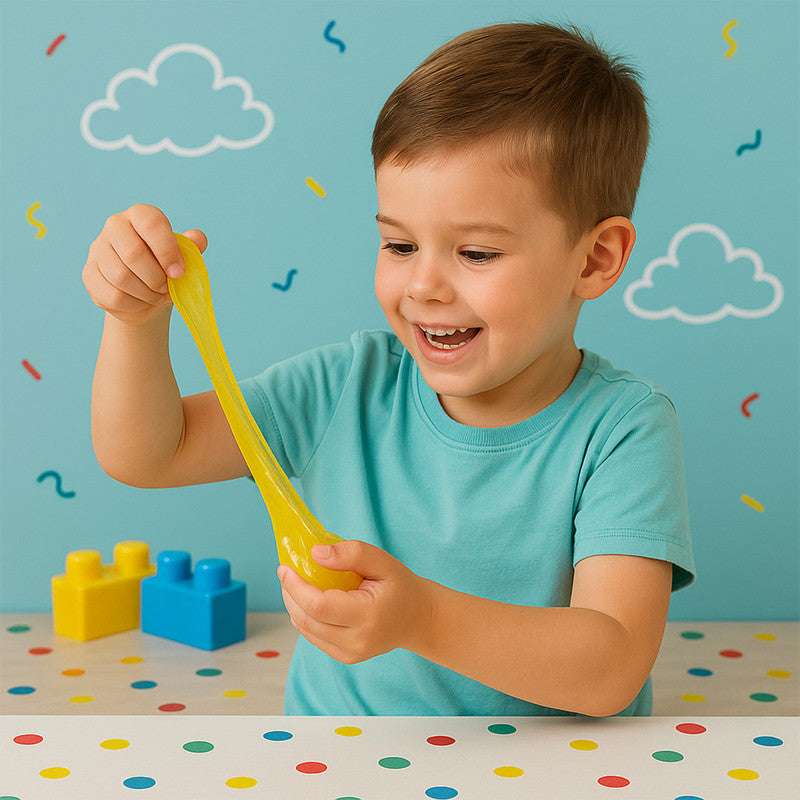 Khyati Frisky Clear Slime Stretchy, Soft & Fun Sensory Play Gel (1Pc/Mix Colour, 125 g)
