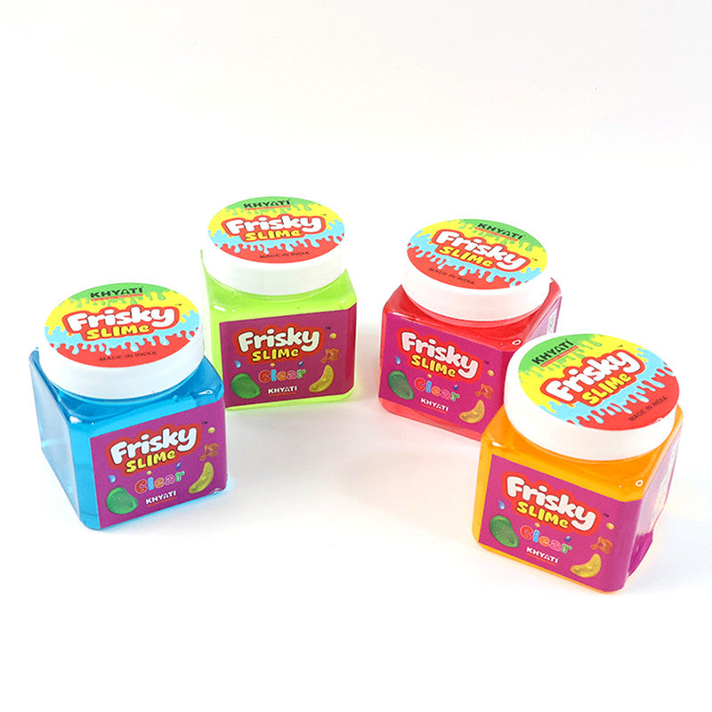 Khyati Frisky Clear Slime Stretchy, Soft & Fun Sensory Play Gel (1Pc/Mix Colour, 125 g)