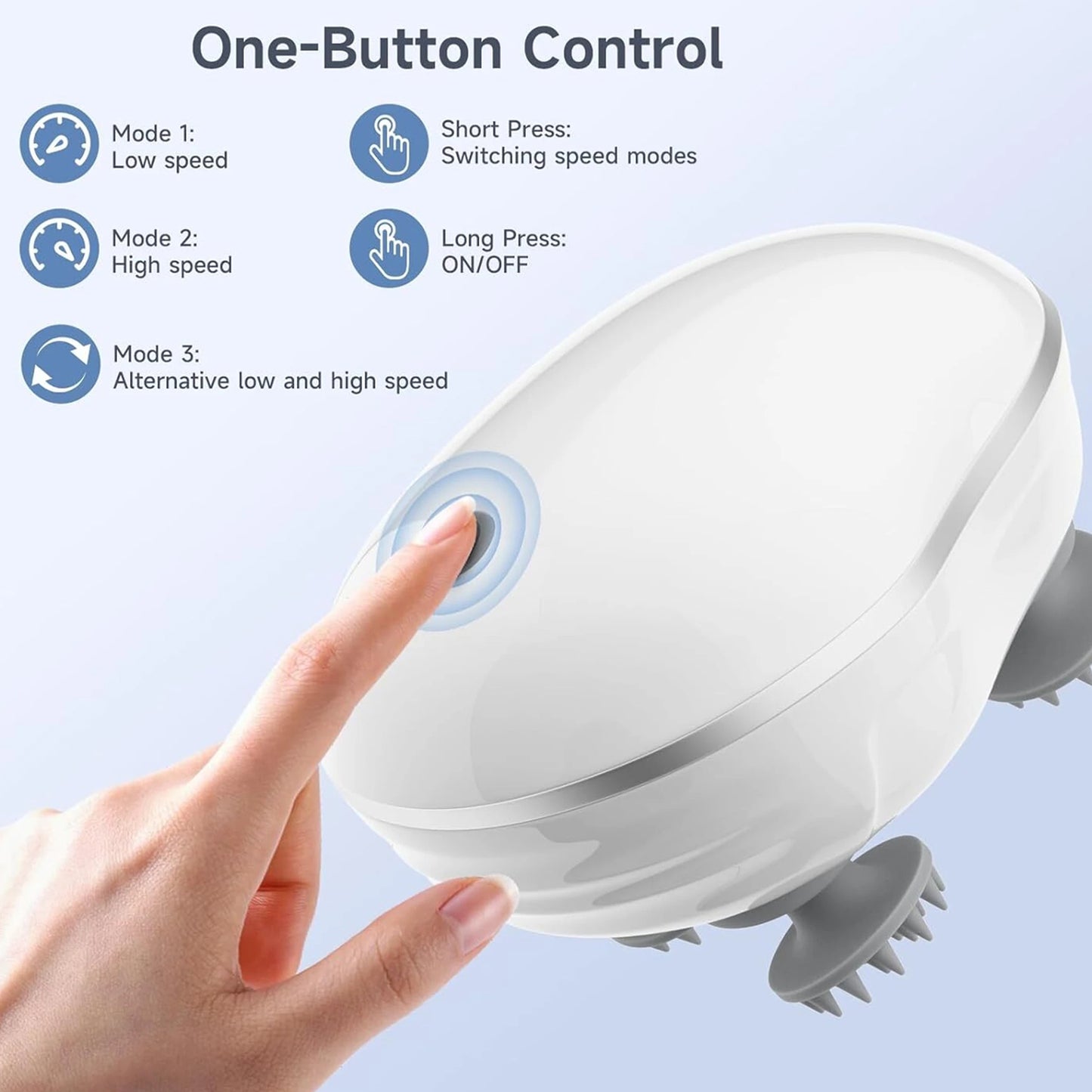 Smart Electric Scalp Massager waterproof illustration showing wet use
