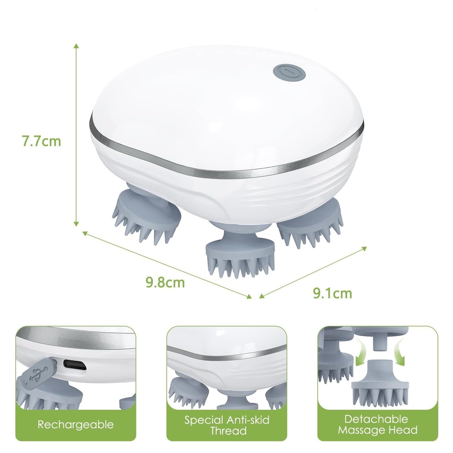 Smart Electric Scalp Massager size comparison with hand