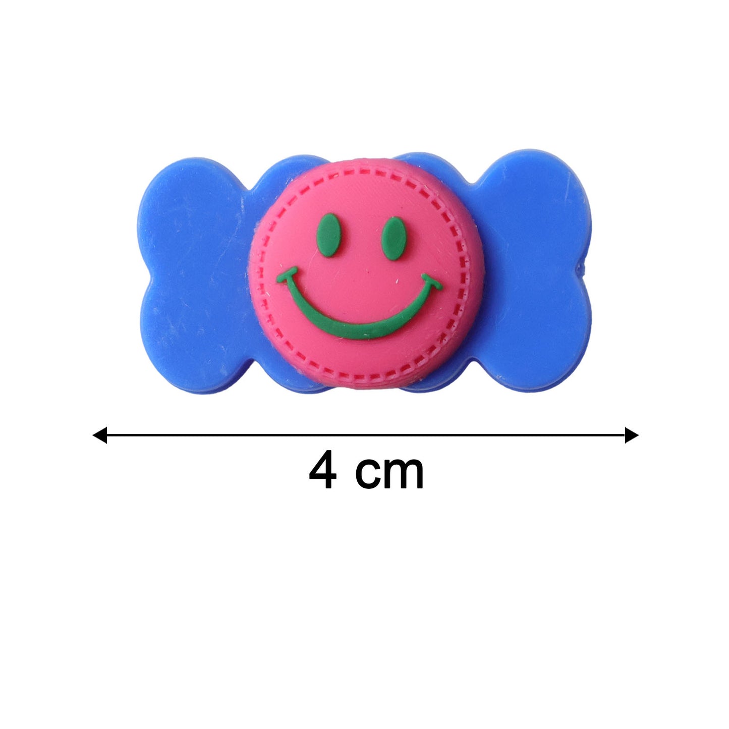 Colorful Smiley Candy Design Decorative Hair Clip Set (4 Pc)