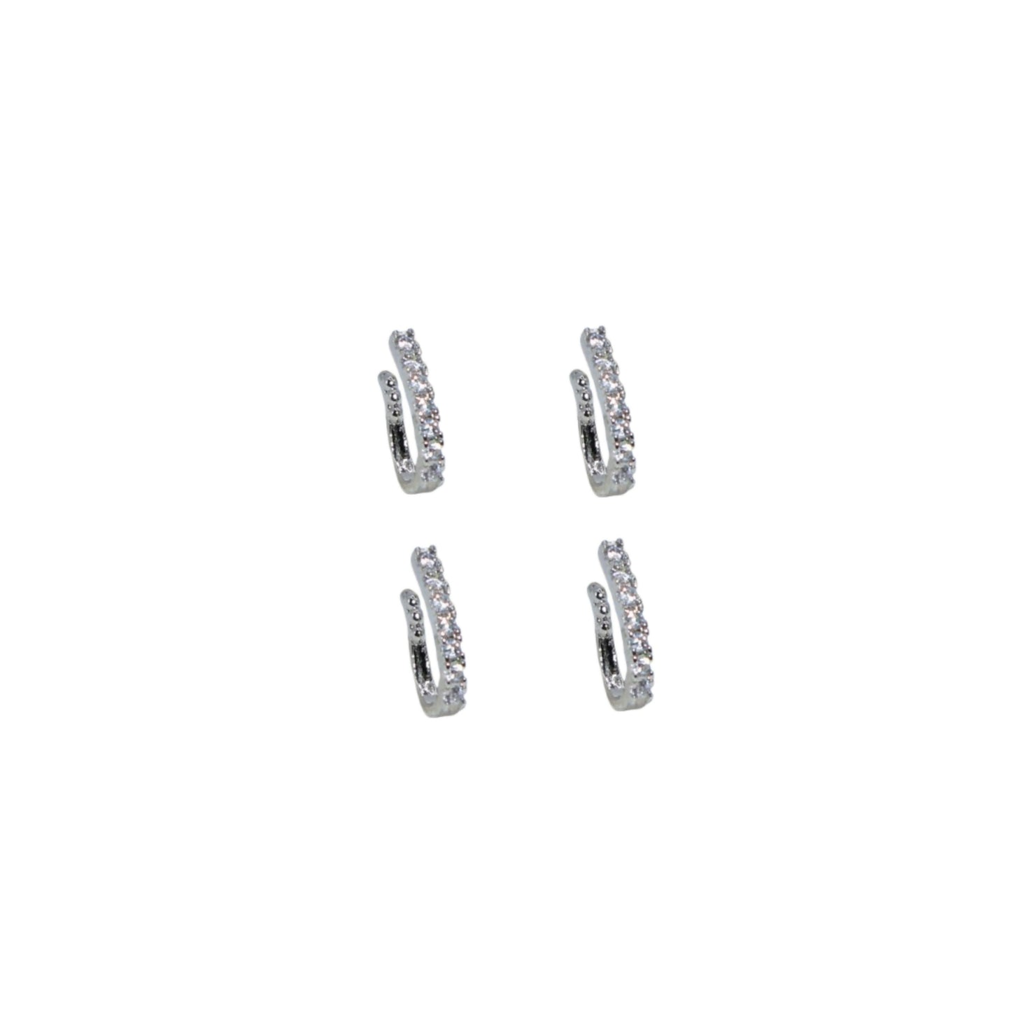 Close-up of clip-on non-piercing nose rings featuring clear and pink CZ stones