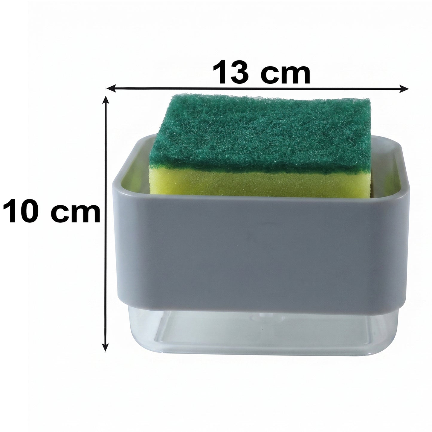 Soap Dispensing Sponge Holder Press Pump Caddy for Kitchen Sink (1 Set / Mix Design)