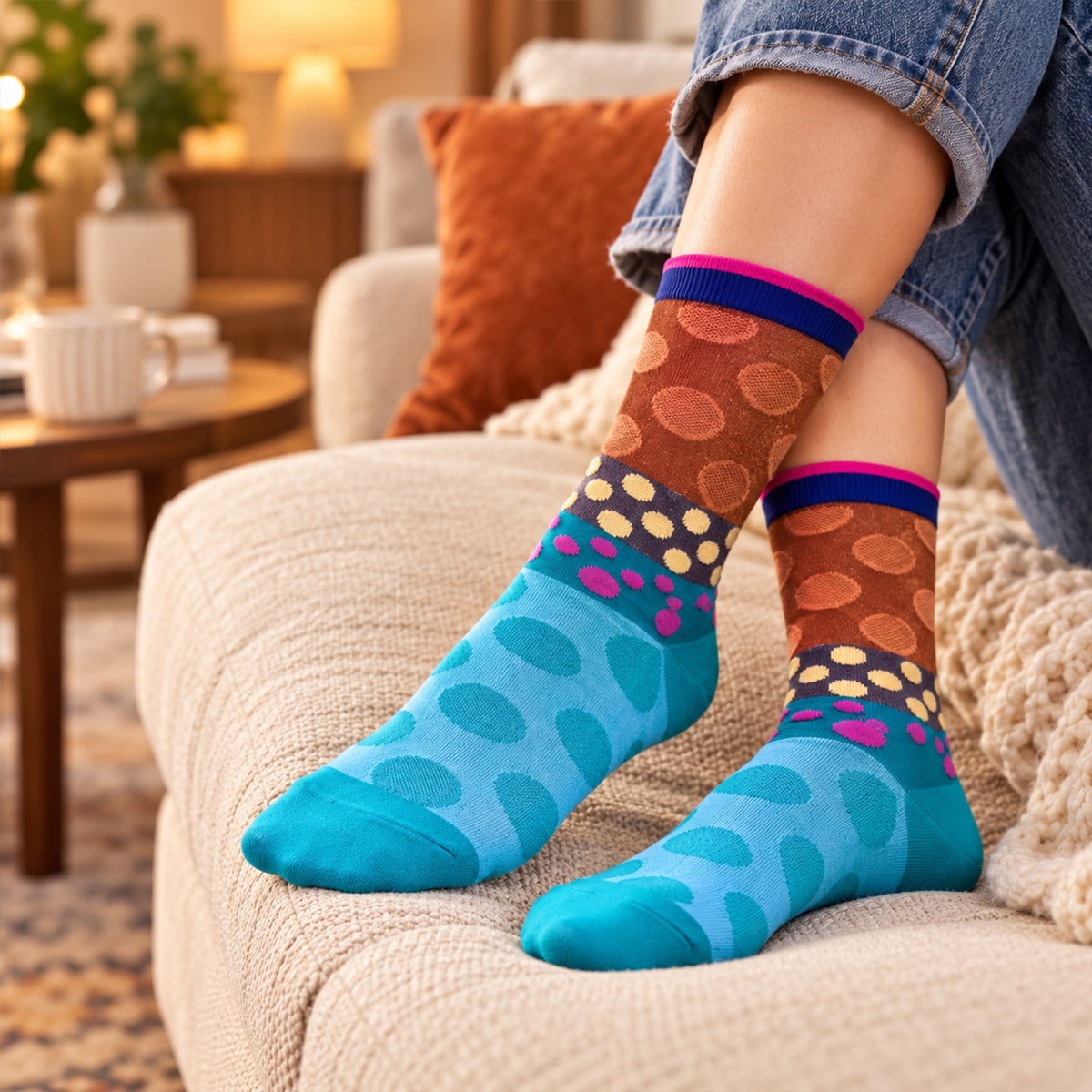 Ankle length socks.