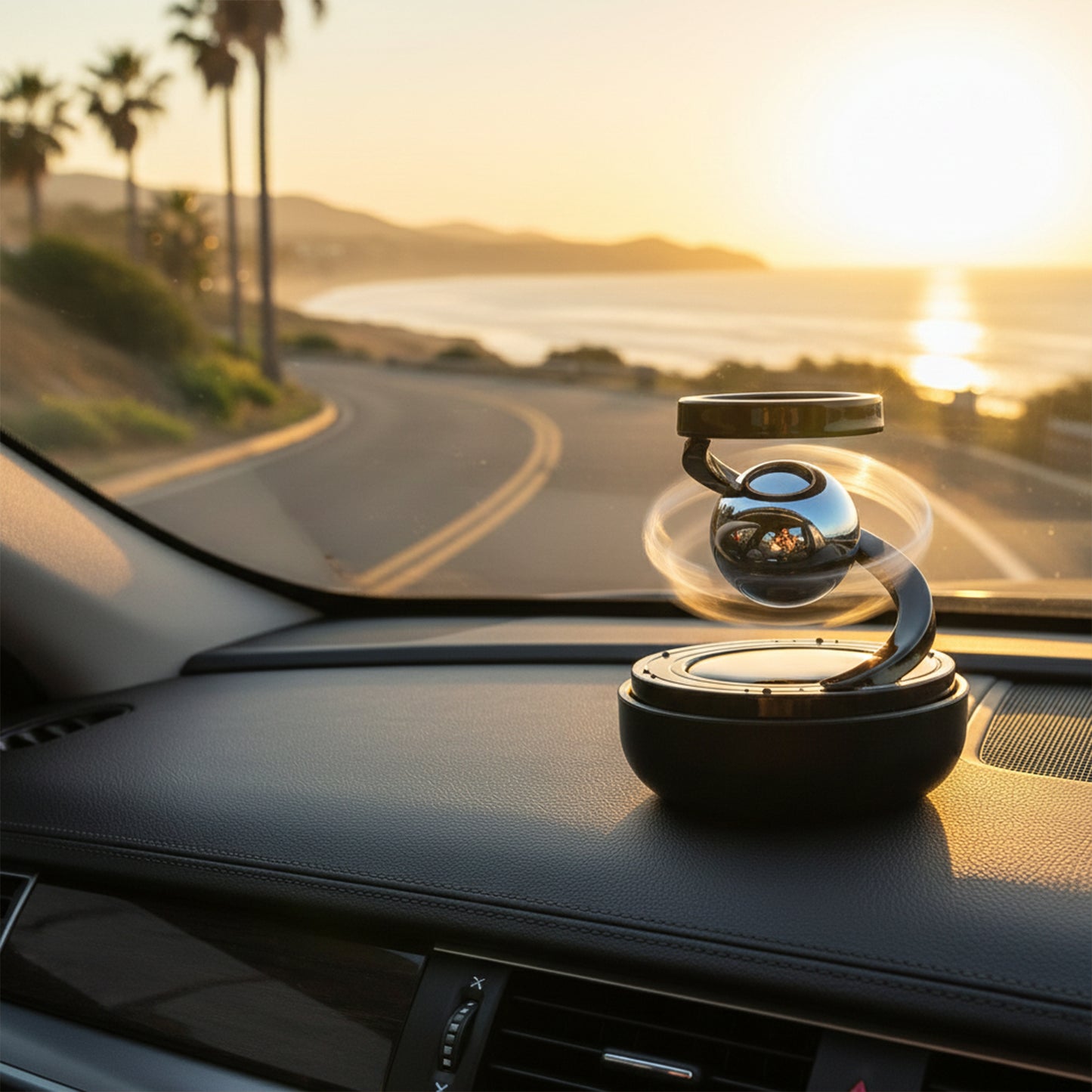 Premium Solar-Powered Rotating Car Air Freshener (1 Pc)