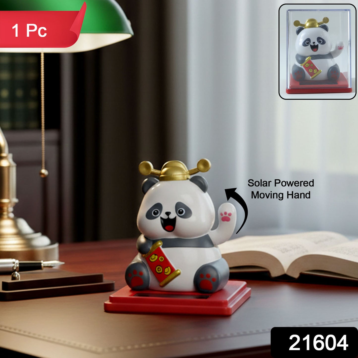 Cute waving panda solar toy