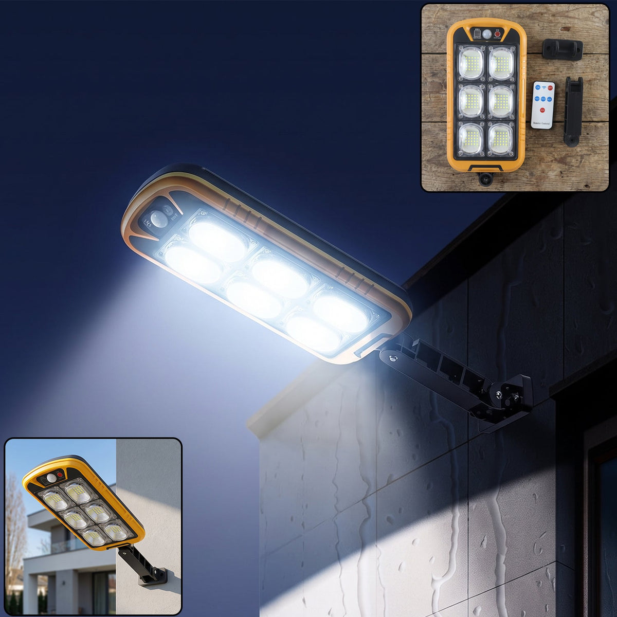 Solar LED Motion Sensor Wall Light with Remote Waterproof Outdoor