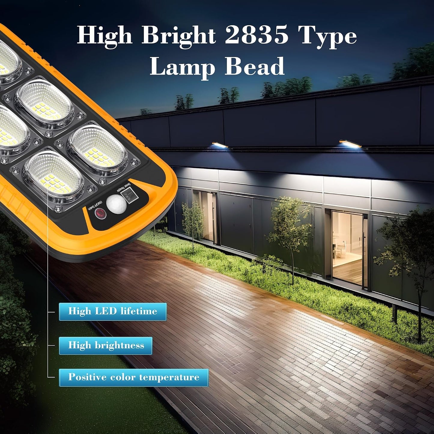 Solar LED Motion Sensor Wall Light with Remote Waterproof Outdoor (1 Set)
